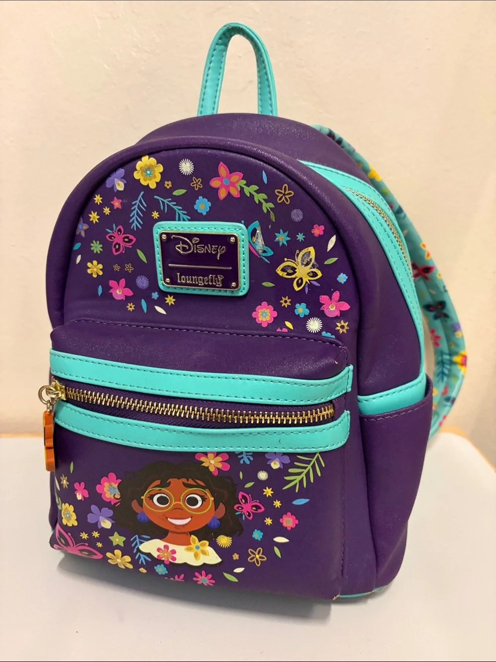 Disney Loungefly Encanto Purple Floral Mini Backpack